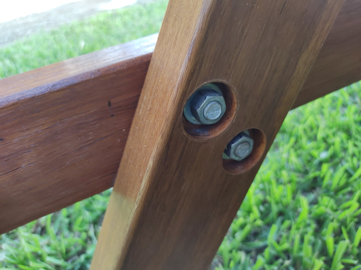 Picnic Table - With visible bolts.