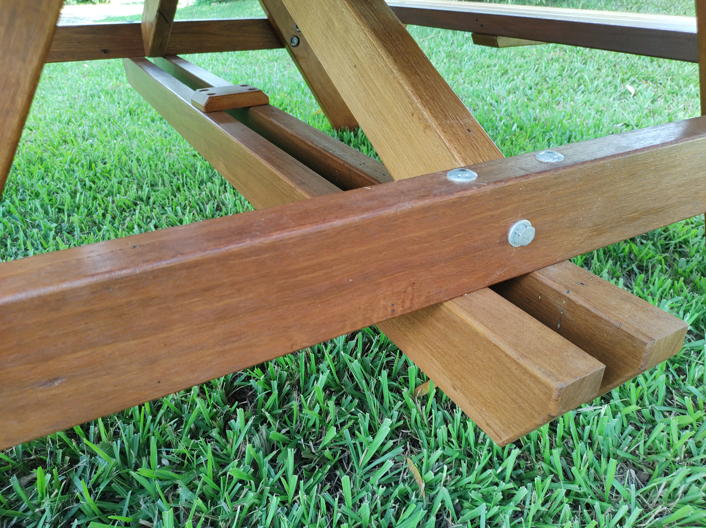 Picnic Table - With visible bolts.