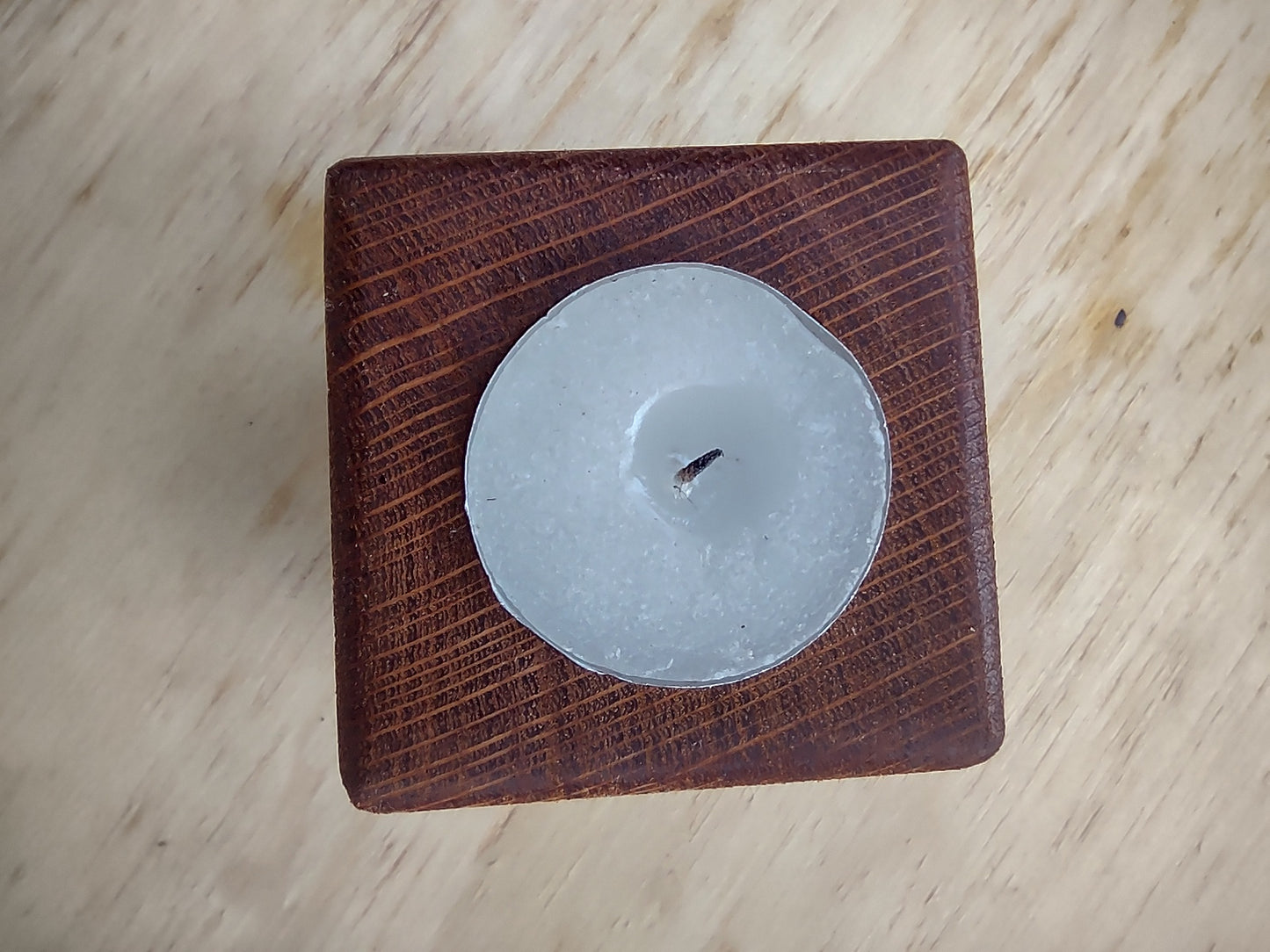 Set of 6, Silky Oak, single tea lights.