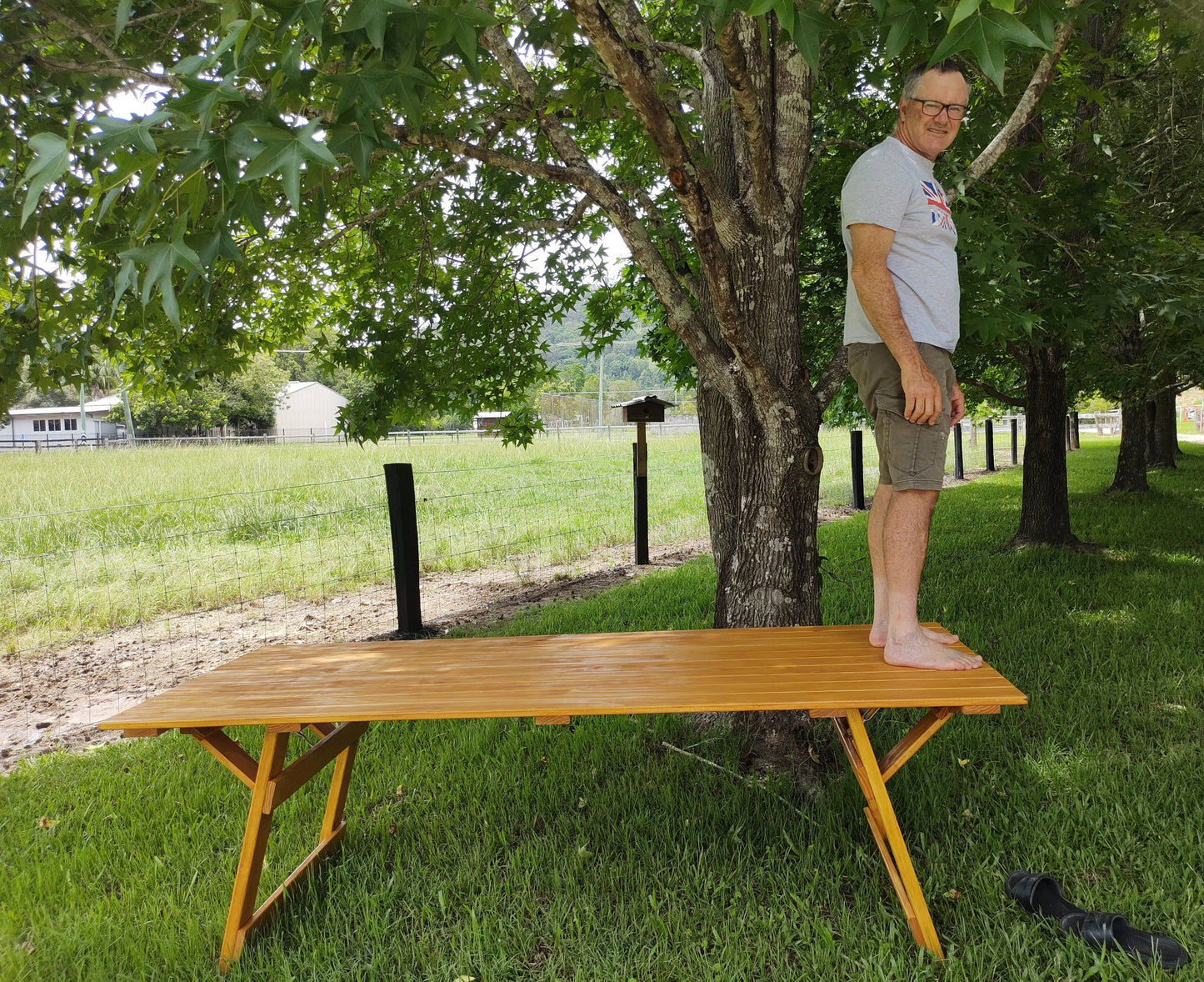 Fold away Pine Tables.
