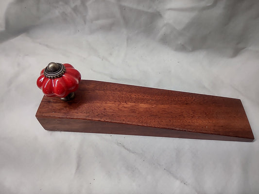 Door stop, Plain Red knob, Red timber.