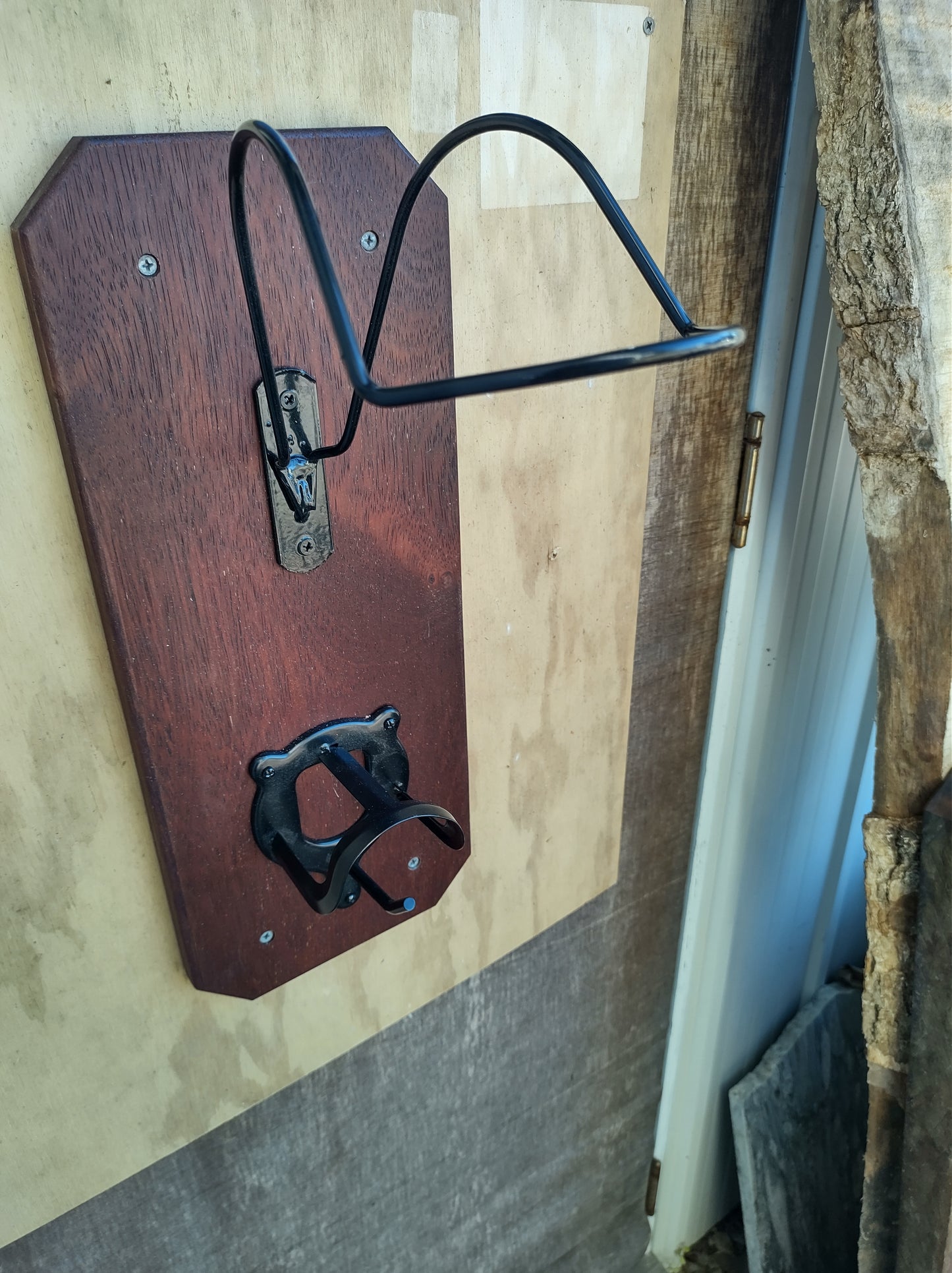 Helmet and bridle rack.