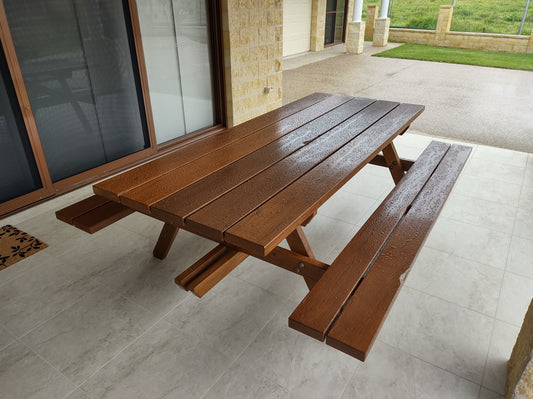 Picnic Table - No visible bolts.