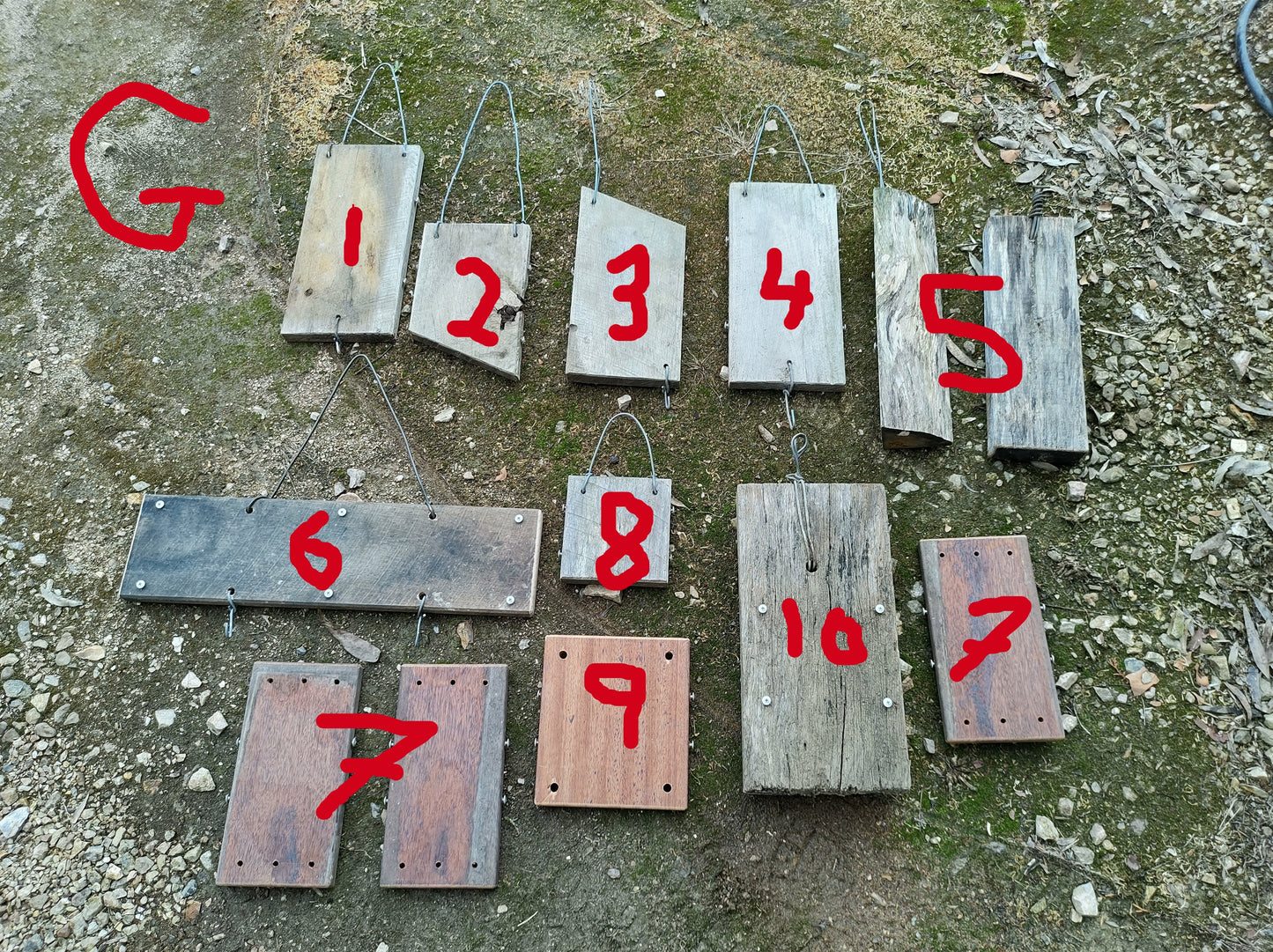 Plant mounting boards.