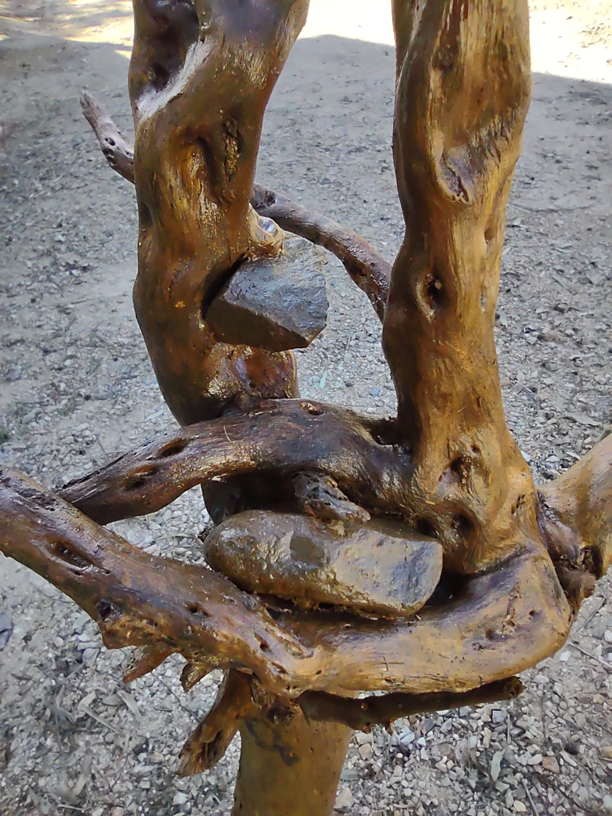 Sculpture - Tree root with embedded rocks